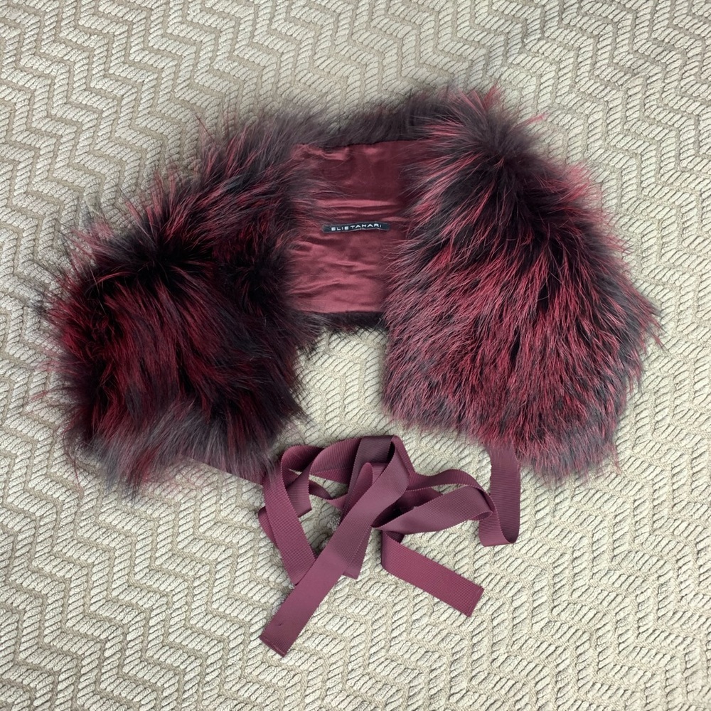 ✨ ELIE TAHARI REAL FOX FUR SCARF NECK WARMER ✨